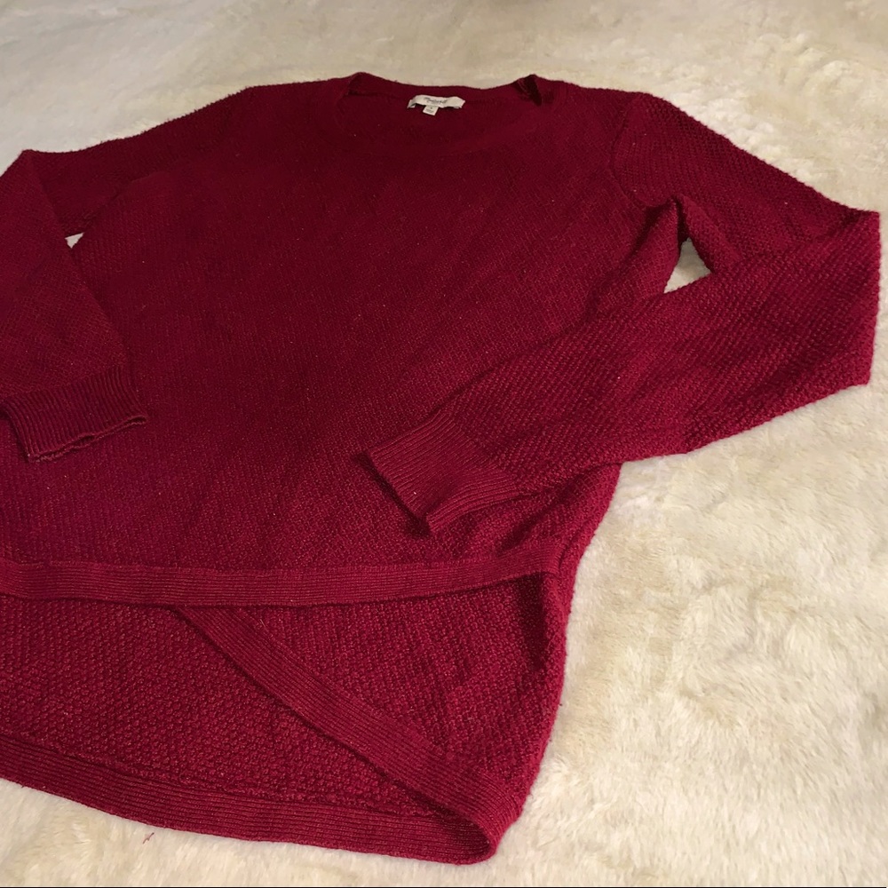 Madewell Womens Red Pullover Crewneck Sweater Sz S